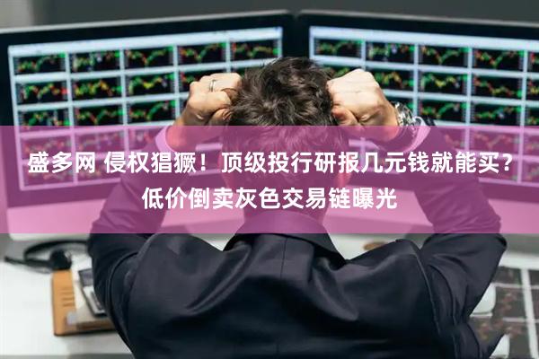 盛多网 侵权猖獗！顶级投行研报几元钱就能买？低价倒卖灰色交易链曝光